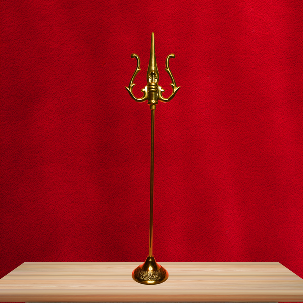 Divya Shakti Trishul – Brass Trishul for Home Temple, Pooja, Spiritual Décor & Protection | Lord Shiva Trident Idol